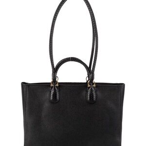 Elegant Black Leather Tote Bag
